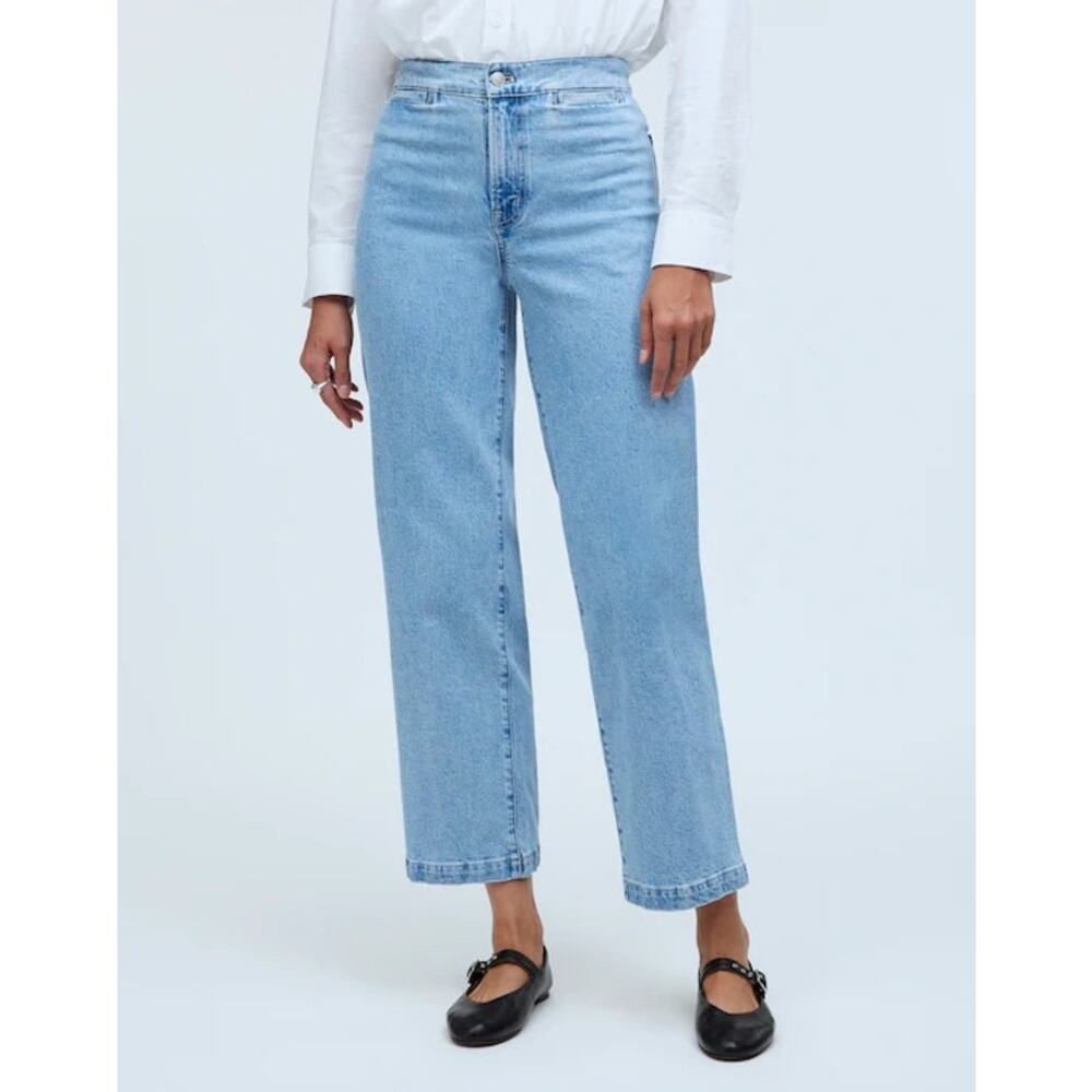 Madewell The Emmett Wide Leg Crop Jean: Welt Pocket Edition Womens 28 Blue NO604
